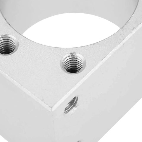 Close-up of Dsg25h aluminum ballscrew nut bracket, sfu2505 / sfu2510 ballscrew nut housing seat mount holder, showing threaded holes