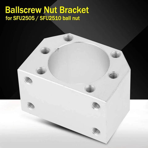 Dsg25h aluminum ballscrew nut bracket, sfu2505 / sfu2510 ballscrew nut housing seat mount holder, front view