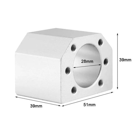 Three Piece Aluminum Ballscrew Nut Housing Seat Mount Bracket Set With 28mm Inner Diameter For SFU1604 1605 1610 Ballscrews
