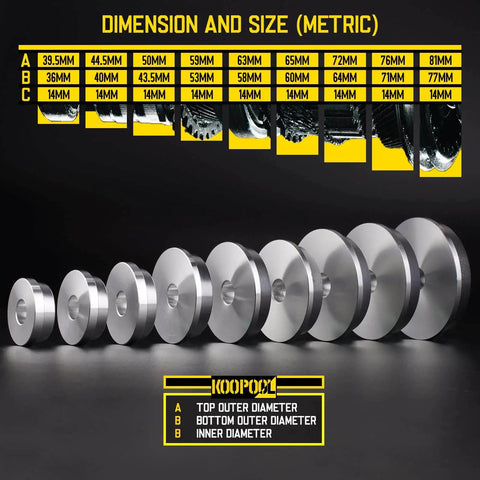 Pro Grade Universal Bearing Race And Seal Bushing Driver Set Aluminum with 9 metric discs and collars, sizes 39.5 to 81mm.