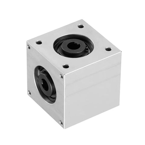 Right Angle Bevel Gearbox 1 To 1 20 Tooth Aluminum Frame 8mm Shaft, side view
