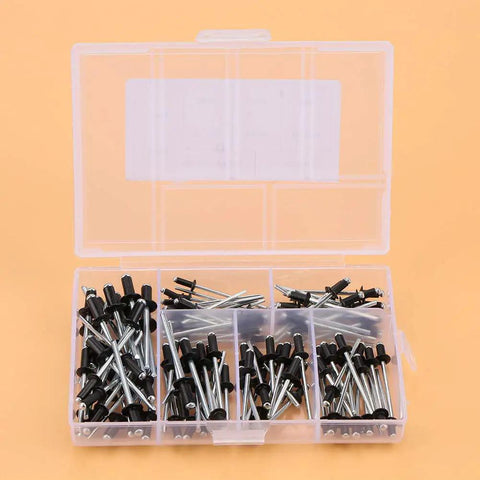 Aluminum Blind Rivets Set 120 Pieces Assorted Sizes Round Dome Head Pop Rivets With Smooth Mandrels For Pneumatic Electric And Manual Riveting Guns Durable Easy Install