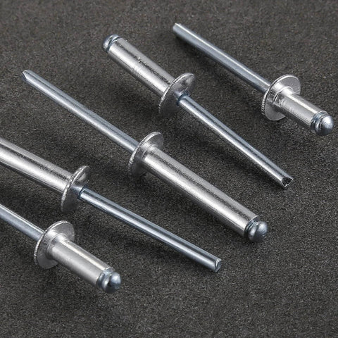250 Pack Aluminum Blind Rivets Three Sixteenths By One Half Inch With Aluminum Grip And Steel Mandrel, arranged on surface