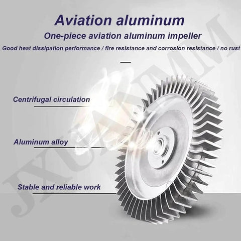 Aviation aluminum impeller for regenerative blower high efficiency air pump, showing centrifugal circulation and alloy material.