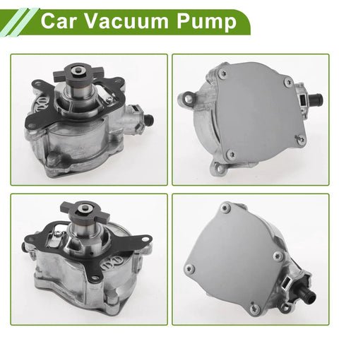 Brake Vacuum Pump For Volkswagen Beetle Golf Jetta Passat Rabbit SportWagen And Audi TT RS 2 point 5L 2006 2014 2012 2013 OE 07K145100H Aluminum Alloy Silver Tone 1 Pc Tuckbold Replacement Premium Quality Replacement For Easy Install In Engine Bay, showing multiple angles of aluminum alloy pump.