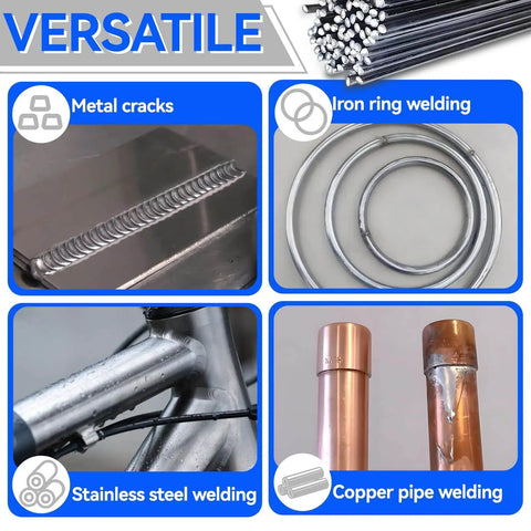 Aluminum Brazing Rods 50 Pack Low Melt Aluminum Welding Rods used for metal cracks, iron welding, stainless steel, and copper pipes.