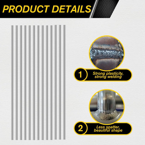 Aluminum Brazing Rods Set Of Fifty No Flux Required Low Melt Welding Rods shown with strong joints and minimal spatter results.