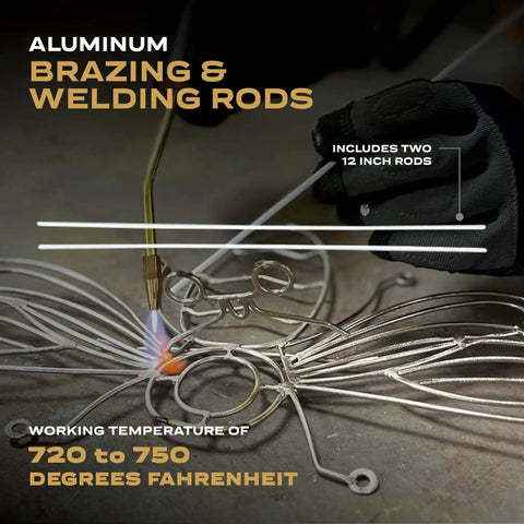Professional Aluminum Brazing And Welding Rods For Home Repair Of Aluminum Windows Doors Gutters Siding And More Bernzomatic Two 12 Inch Rods With A 700 To 750 Degree Fahrenheit Working Temperature