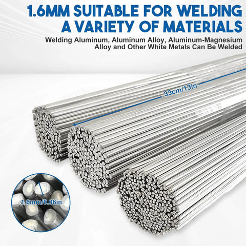 Aluminum Brazing And Welding Rods For All Position Welding Flux Free Low Melt 716 To 752 Degrees Fahrenheit 30 Pcs 0.0625 Inch By 13 Inch Aluminum Rods No Flux Required Metal Welding Sticks