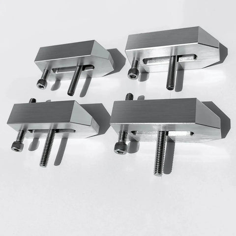 Aluminum Clamp Set Of Four For Fixtures And Hold Downs, CNC Machined 6061 Aluminum, Three Inch Long Clamps, 1/4-20 Threaded End