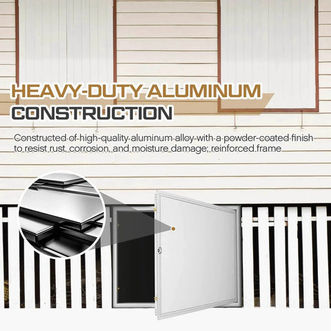 Crawl Space Access Door Universal Aluminum Skirting Access Door Panel for Mobile Home Insulated Wall Ceiling Mounted, 24x32 Inch