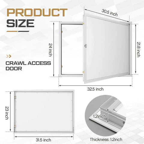 Dimensions of Crawl Space Access Door Universal Aluminum Skirting Access Door Panel for Mobile Home Insulated Wall Ceiling Mounted