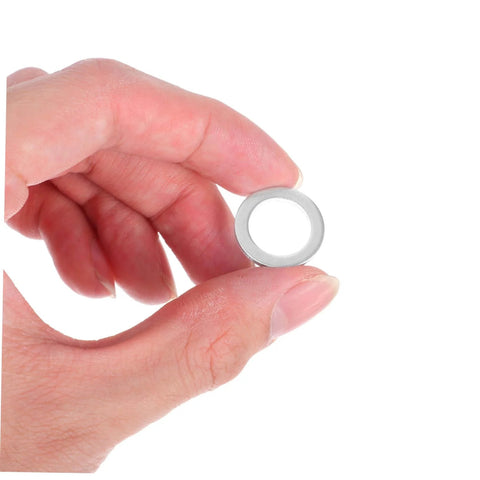 Person holding a piece from the Aluminum Crush Washer Set With 200 Pieces Heat Resistant Oil Drain Plug Gaskets For Industrial Maintenance
