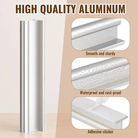 Four Pcs SelfAdhesive Edge Finger Pull Door Handles, high-quality aluminum, waterproof, rust-proof, and adhesive sticker details