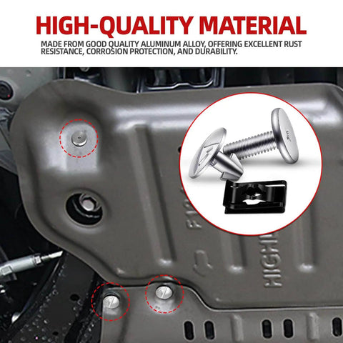 Engine Splash Shield Hardware Kit 14 Piece Set With Lower Cover Pins Screws And Clips Aluminum Alloy Built To Last close-up