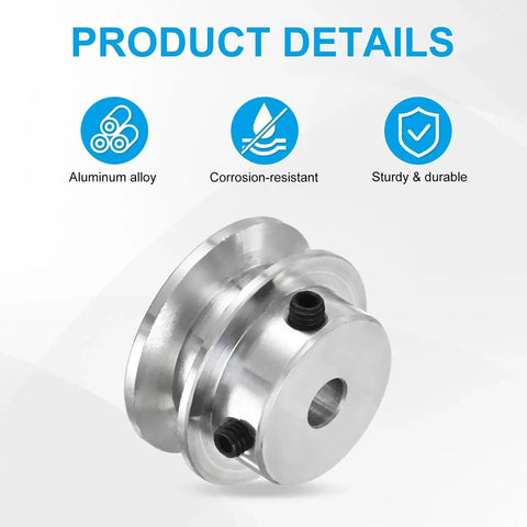 Product image of aluminum fixed bore pulley 6mm bore 30mm outer diameter with 7mm groove, ideal for small motors and hobby robotics.