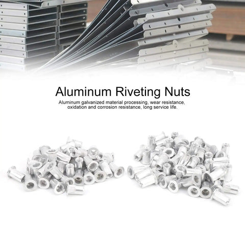 100 Pcs Aluminum Flat Head Pull Rivet Nuts M4 Rivnuts For Auto Aviation Rail Furniture And Industrial Projects Vertical Hardware Accessories Easy Install Heavy Duty Quick Fastening Kit
