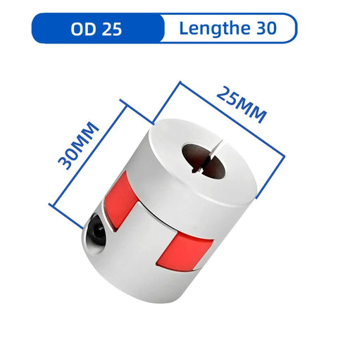 D25mm By L30mm Flexible Shaft Coupling With 5 To 8mm Bore Aluminum Plum Connector for CNC machine and servo stepper motor.
