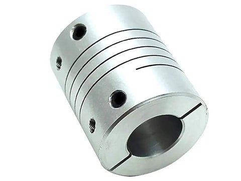 6.35 X 12.7mm Flexible Shaft Coupling 1/4 X 1/2 Inch CNC Rigid Aluminum Coupler close-up view