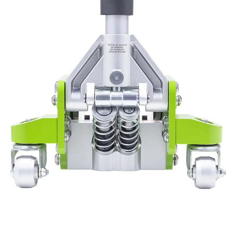 Front view of 3-Ton Quick Rise Aluminum Floor Jack With Dual Pump Pistons, Reinforced Lift Arm, Low Profile, Model A20019