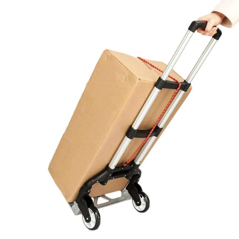 Folding Hand Truck Aluminum Portable Folding Hand Cart 165lbs Capacity Hand Cart and Dolly with box, ideal for home, auto, office, travel use