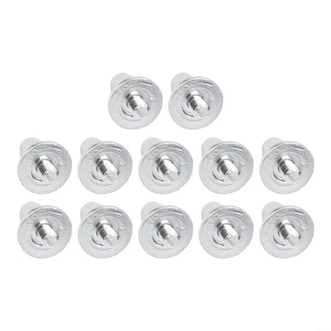 Aluminum Football Boot Studs Set 12 Pcs For Enhanced Traction 11mm 13mm 15mm in silver aluminum alloy, displayed in a grid pattern.