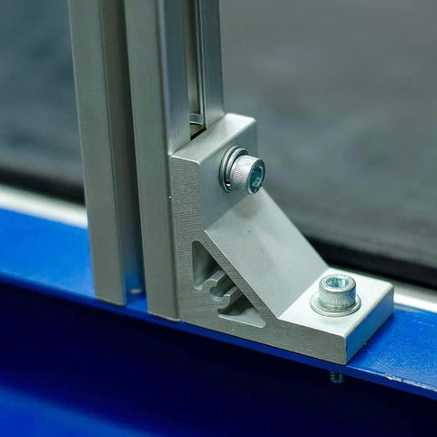 Close-up of the aluminum frame connection on ✝️ 4-Pack Utility Cart 400 mm Platform Size Aluminum Frame Built for Moving Boxes.