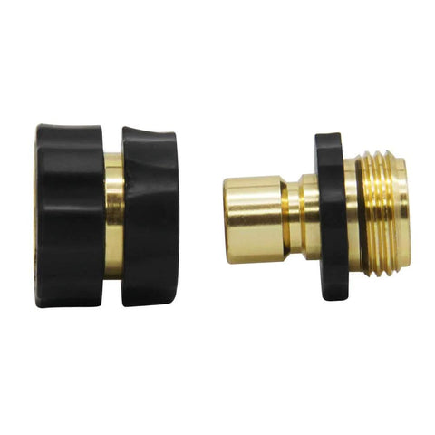 Heavy Duty Aluminum Garden Hose Quick Connect Set Featuring Four Male And Four Female Connectors With O Ring Washers For Leak Proof Attachments Easy Clip On Adapters And Connector Kit For Fast Reliable Hose Setups side view
