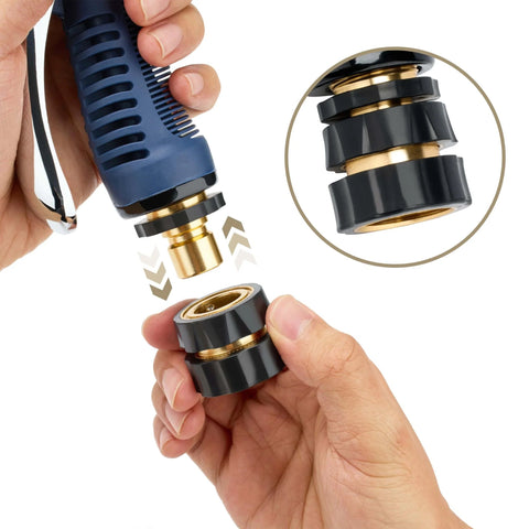 Heavy Duty Aluminum Garden Hose Quick Connect Set Featuring Four Male And Four Female Connectors With O Ring Washers