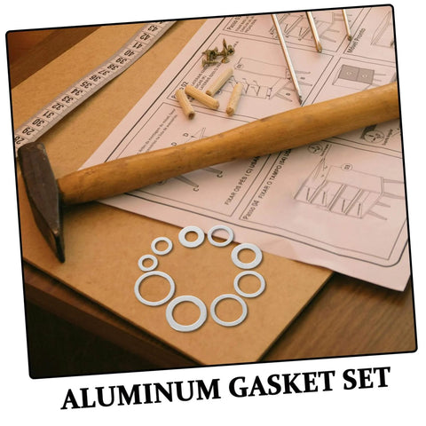 Aluminum Crush Washer Set With 200 Pieces Heat Resistant Oil Drain Plug Gaskets for industrial maintenance, shown on a table.
