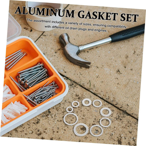 Temperature Resistant Gasket Washers Set 200 Pcs For Automotive And Industrial Leak Prevention In A Compact Storage Box