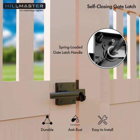Double Sided Gate Latch For Wooden Fence Built Tough Heavy Duty Aluminum Alloy Self Locking Swing Gate Hardware