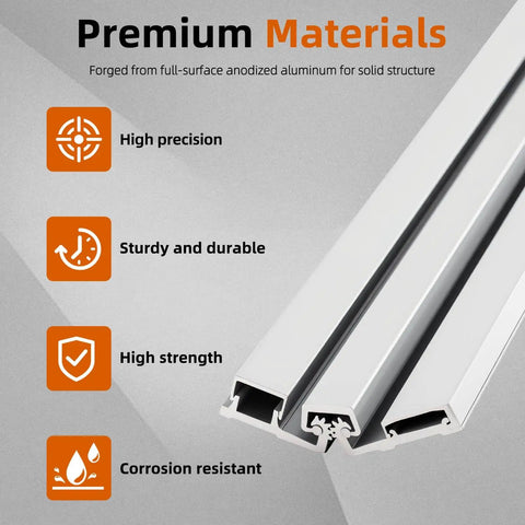 Heavy duty 83 inch continuous geared hinge set for storefront doors, two pieces, anodized aluminum shows premium materials