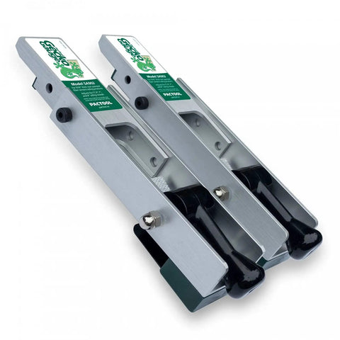 Aluminum Gecko Gauge for fiber cement siding offers precise height and spacing with a hands free mounting tool, side view