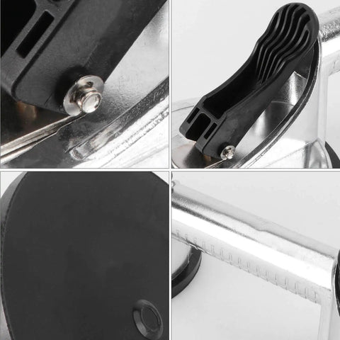 Close-up views of Heavy Duty Aluminum Glass Lifter With Dual Suction Cups, showing no slip grip and durable construction details.