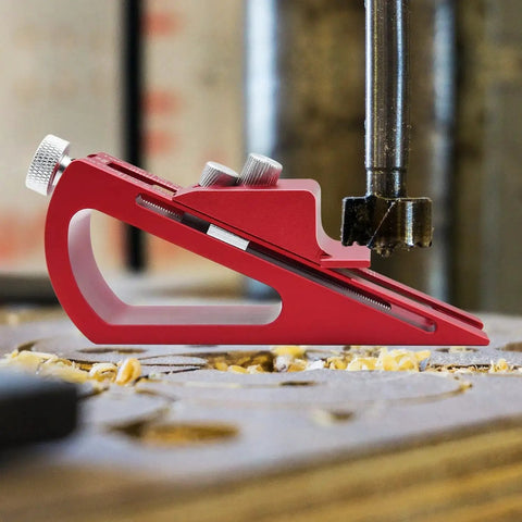 Setup Block Height Gauge for Precise Woodworking, Go-To Quick-Adjust Aluminum Tool for Router and Table Saw on a workbench