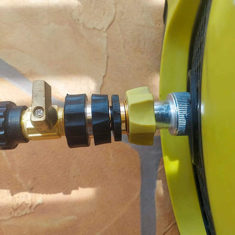 12 Piece 3/4 Inch Garden Hose Quick Connectors Set Aluminum Male And Female Quick Release Fittings With Rubber Washers in use