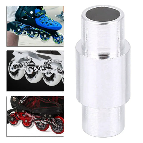 10 Pack Inline Skate Bearing Spacers Aluminum Alloy Axle Spacers Replacement For Roller Skates close-up view.