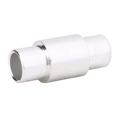 Close-up of a single silver aluminum inline skate spacer from 10 Pack Aluminum Inline Skate Spacers For 6mm Axles With Ball Bearings package.