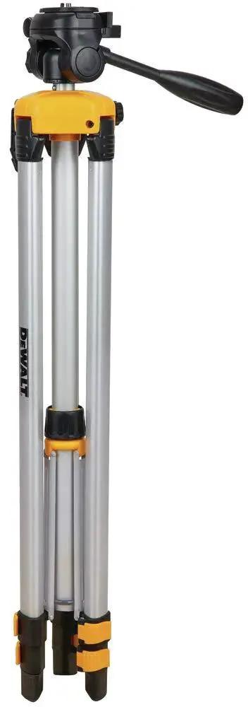 Lightweight aluminum laser level tripod with 1/4-20 mount delivers steady, precise alignment on walls and ceilings; front view