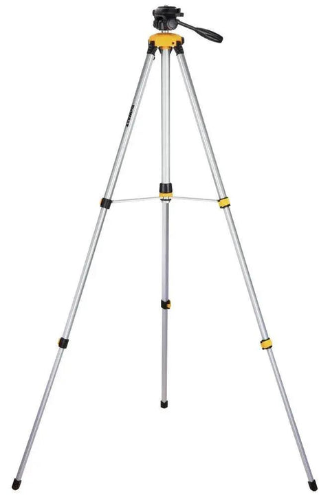 Lightweight aluminum laser level tripod with 1/4-20 mount delivers steady, precise alignment on walls and ceilings; collapsible legs
