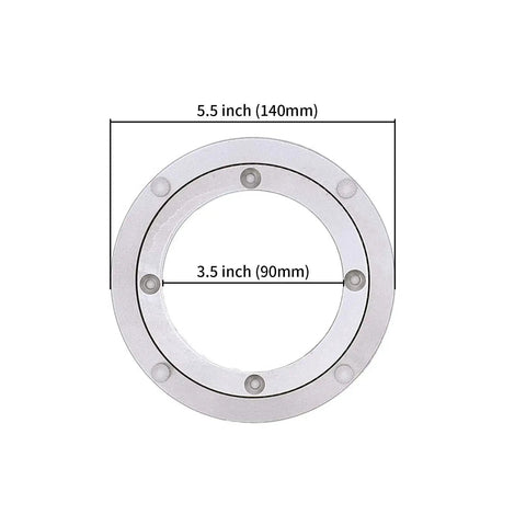 Heavy Duty Aluminum Lazy Susan Turntable Bearing With 3.5 Inch Inner Diameter And 5.5 Inch Outer Diameter shown against a white background