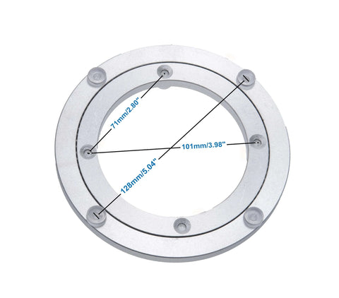 6 Inch Aluminum Heavy Duty Lazy Susan Rotating Turntable Bearing Swivel Plate Hardware dimensions diagram