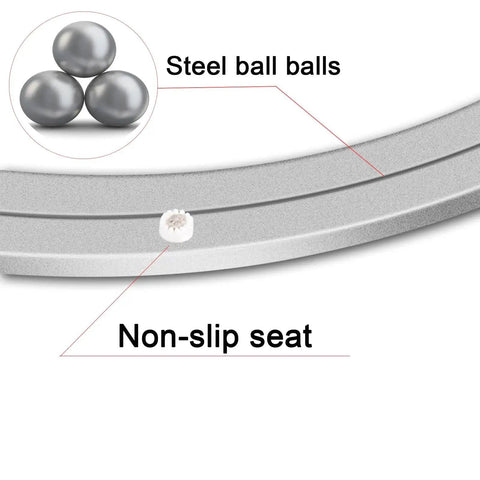 Close-up of heavy duty aluminum lazy Susan bearing swivel plate details with steel balls and non-slip seat for dining tables and workbenches.