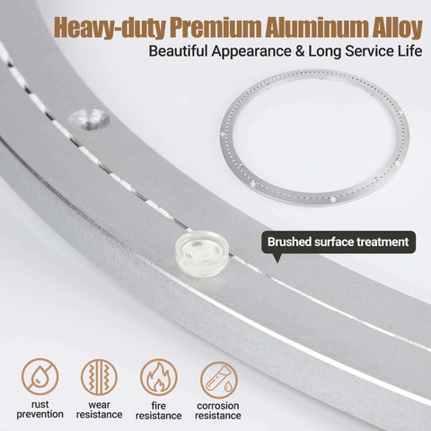 24 Inch Lazy Susan Bearing Heavy Duty Aluminum Alloy Turntable with Silent Smooth Ball Bearing Design close-up view