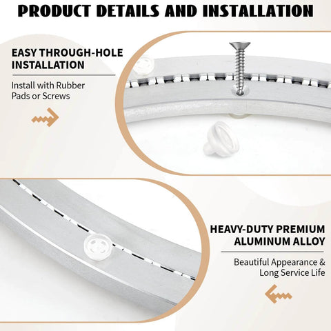 Installation guide for 24 Inch Aluminum Alloy Lazy Susan Turntable Bearing with non slip feet, heavy-duty aluminum alloy, easy install base.