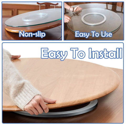12 Inch Heavy Duty Lazy Susan Aluminum Alloy Turntable Bearing with Smooth 360 Degree Rotation Non Slip Rubber Feet in use