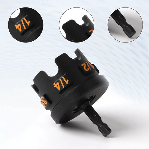Durable aluminum nut spinning drill attachment quickly tightens and loosens 1/4, 3/8, and 1/2 inch threaded rods with hex shank