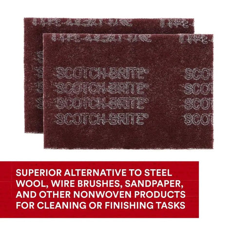 General Purpose Very Fine Grade Hand Pad 6 by 9 Aluminum Oxide Pack of 20 Maroon, superior alternative to steel wool