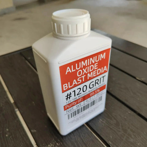 120 Grit Aluminum Oxide Sandblasting Medium For Cabinets And Machines 4 Lbs 1.8 Kg Reusable Low Dust Abrasive Purity 99.5 Percent